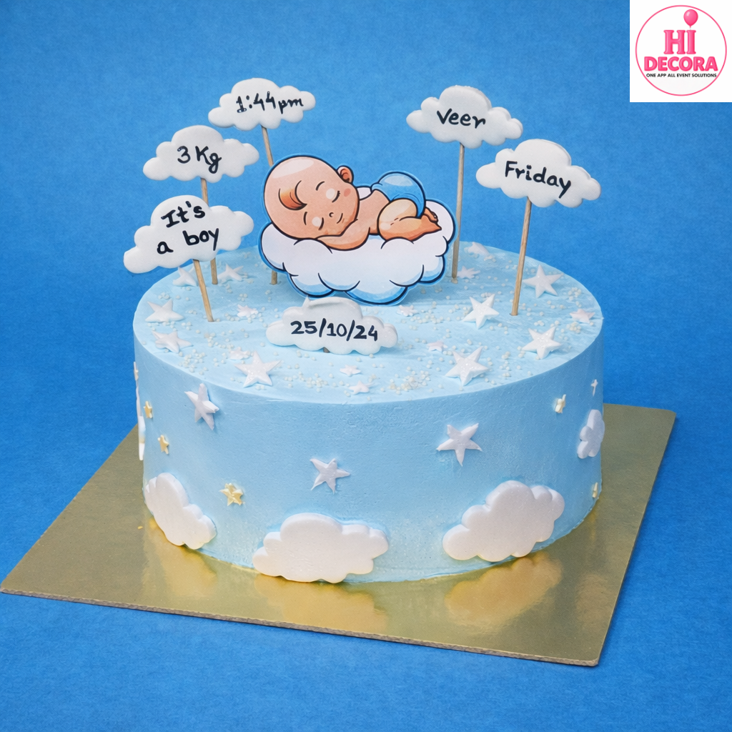 Little Prince Birth Stats Cake 
