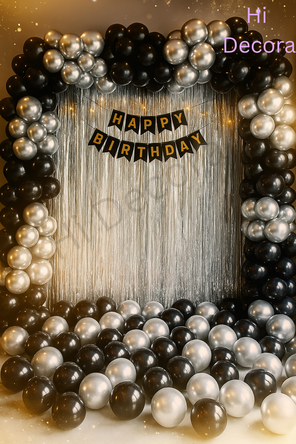 Silver And Black Balloon Decoration