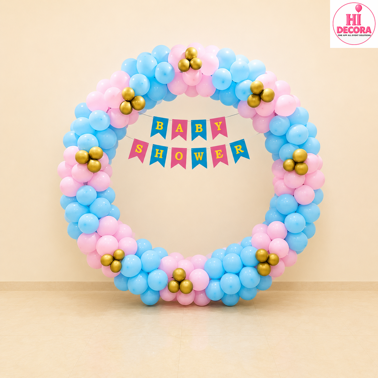 Pink Blue Theme Baby Shower Ring Decor 