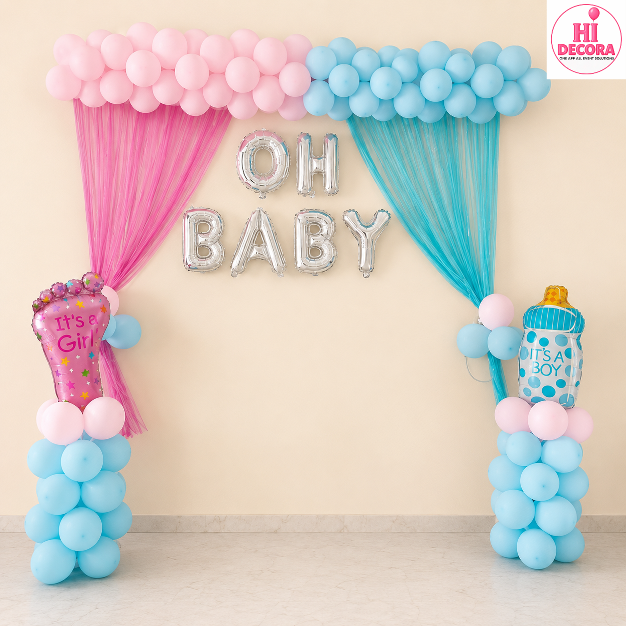 Baby Shower Pink Blue Wall Decor 