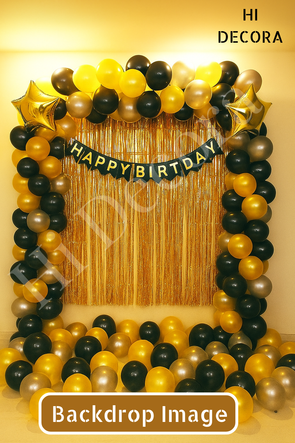 Black and Golden ballon wall Decor