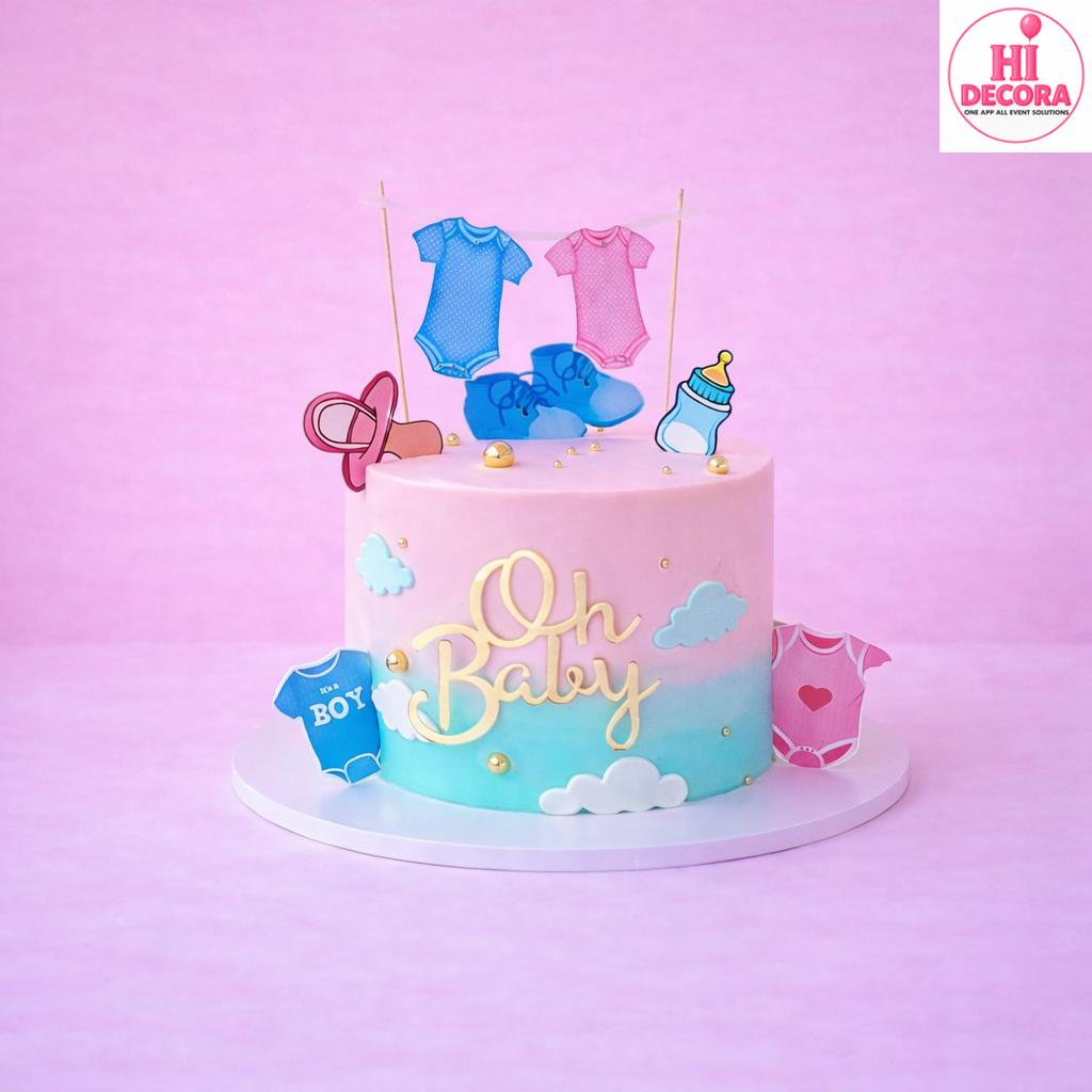  Oh Baby Pink Blue Cake 