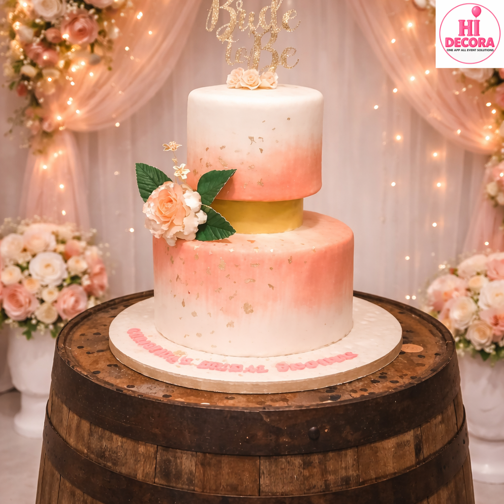 Bride Ombre Floral Tier Cake 