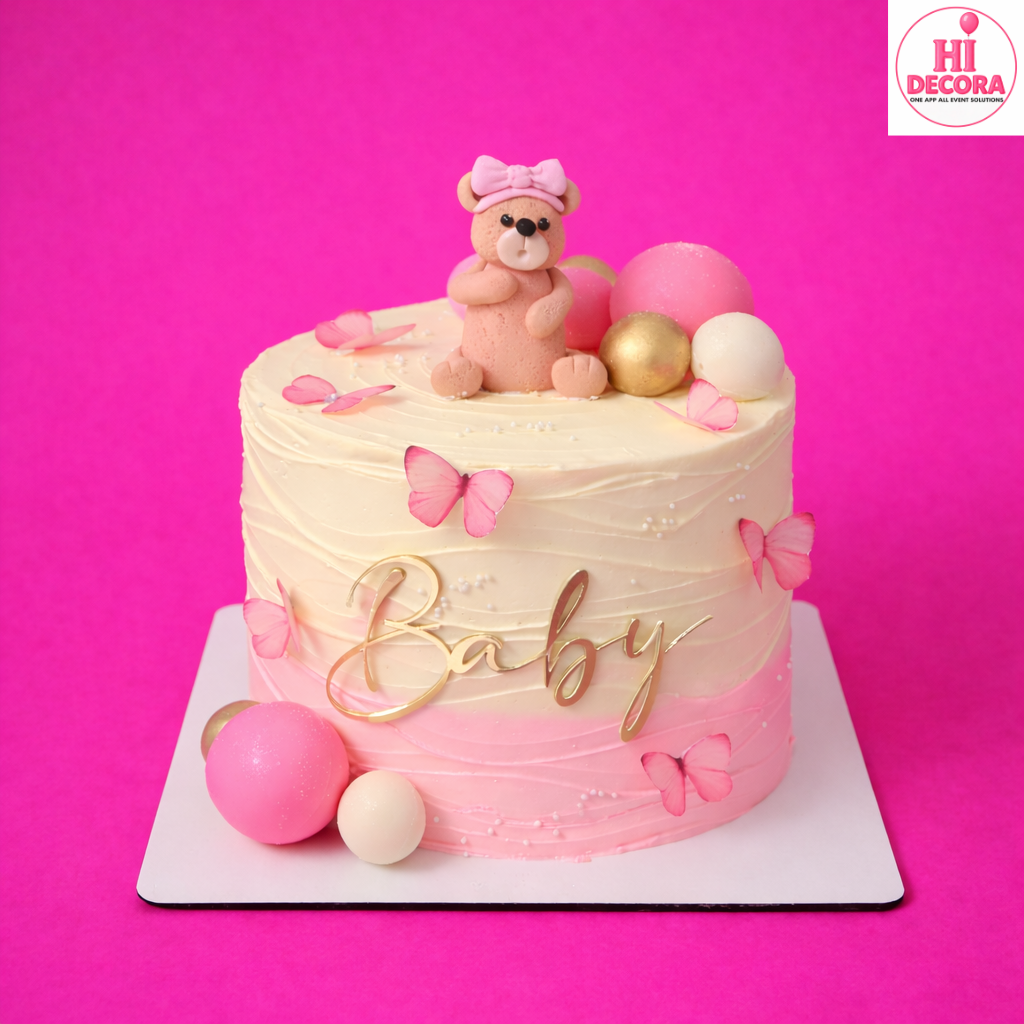 Welcome Teddy Bear Girl Cak