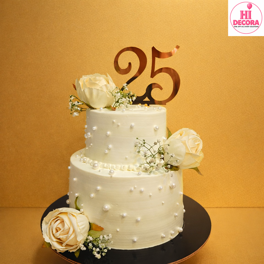 25 White Anniversary Cake 